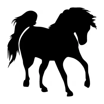 Samolepící dekorace SAMOLEPKA Kůň 032 pravá (01 - černá) NA AUTO, NÁLEPKA, FÓLIE, POLEP, TUNING, VLASTNÍ TEXT, TISK, AUTOSAMOLEPKY.cz, POLEPY, OBRÁZEK, LOGO, SAMOLEPKY