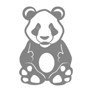 Samolepící dekorace SAMOLEPKA Panda 006 (17 - šedá) NA AUTO, NÁLEPKA, FÓLIE, POLEP, TUNING, VLASTNÍ TEXT, TISK, AUTOSAMOLEPKY.cz, POLEPY, OBRÁZEK, LOGO, SAMOLEPKY