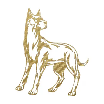 samolepka Pes 041 levá (59 - 3D karbon zlatý) SAMOLEPKA NA AUTO, NÁLEPKA, FÓLIE, POLEP, TUNING, VLASTNÍ TEXT, TISK, AUTOSAMOLEPKY.cz, POLEPY, OBRÁZEK, LOGO, 3D STICKERS