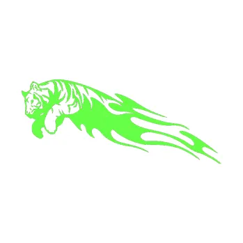 Samolepicí dekorace na vozidlo SAMOLEPKA Animal flames 022 levá tygr (71 - Fluorescentní zelená) NA AUTO, NÁLEPKA, FÓLIE, POLEP, TUNING, VLASTNÍ TEXT, TISK, AUTOSAMOLEPKY.cz, POLEPY, OBRÁZEK, LOGO, SAMOLEPKY