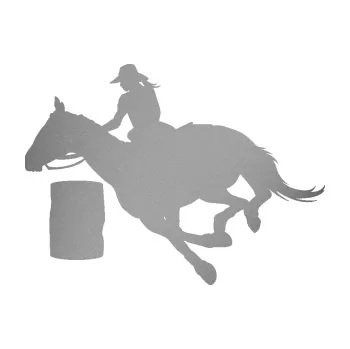 Samolepící dekorace Barrel racing 001 levá cowgirl rodeo (42 - stříbrná metalíza) SAMOLEPKA NA AUTO, NÁLEPKA, FÓLIE, POLEP, TUNING, VLASTNÍ TEXT, TISK, AUTOSAMOLEPKY.cz, POLEPY, OBRÁZEK, LOGO, 3D STICKERS