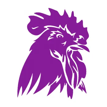 Samolepící dekorace Kohout 001 pravá (14 - fialová) SAMOLEPKA NA AUTO, NÁLEPKA, FÓLIE, POLEP, TUNING, VLASTNÍ TEXT, TISK, AUTOSAMOLEPKY.cz, POLEPY, OBRÁZEK, LOGO, 3D STICKERS