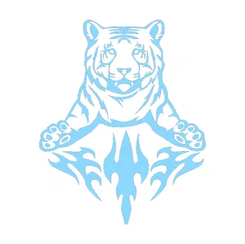 Samolepicí dekorace na vozidlo Animal flames 045 pravá tygr (03 - světle modrá) SAMOLEPKA NA AUTO, NÁLEPKA, FÓLIE, POLEP, TUNING, VLASTNÍ TEXT, TISK, AUTOSAMOLEPKY.cz, POLEPY, OBRÁZEK, LOGO, 3D STICKERS