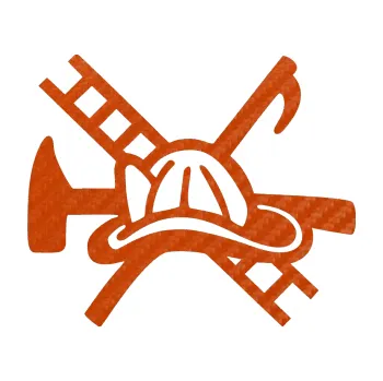 Samolepící dekorace Hasič 005 levá (54 - 3D karbon oranžový) SAMOLEPKA NA AUTO, NÁLEPKA, FÓLIE, POLEP, TUNING, VLASTNÍ TEXT, TISK, AUTOSAMOLEPKY.cz, POLEPY, OBRÁZEK, LOGO, 3D STICKERS