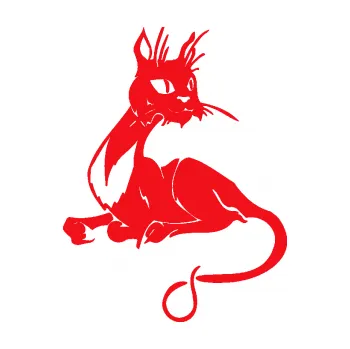 Samolepící dekorace SAMOLEPKA Kočka 015 pravá (10 - červená) NA AUTO, NÁLEPKA, FÓLIE, POLEP, TUNING, VLASTNÍ TEXT, TISK, AUTOSAMOLEPKY.cz, POLEPY, OBRÁZEK, LOGO, SAMOLEPKY