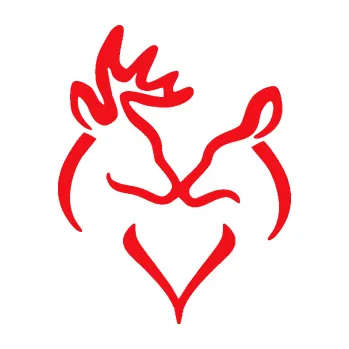 Samolepící dekorace SAMOLEPKA Jelen laň láska levá (10 - červená) NA AUTO, NÁLEPKA, FÓLIE, POLEP, TUNING, VLASTNÍ TEXT, TISK, AUTOSAMOLEPKY.cz, POLEPY, OBRÁZEK, LOGO, SAMOLEPKY