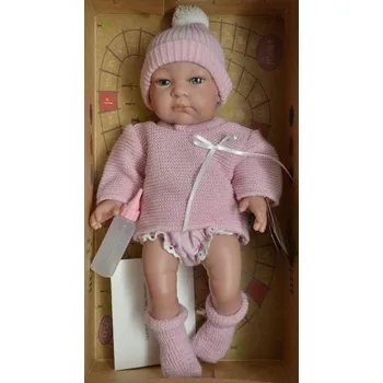 Panenka Realistické miminko - holčička - Malá Jenny v pleteném svetříku od firmy Lamagik (španělské miminko 32 cm)