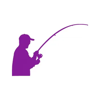 Polep vozidla SAMOLEPKA Rybář 001 pravá (14 - fialová) NA AUTO, NÁLEPKA, FÓLIE, POLEP, TUNING, VLASTNÍ TEXT, TISK, AUTOSAMOLEPKY.cz, POLEPY, OBRÁZEK, LOGO, SAMOLEPKY