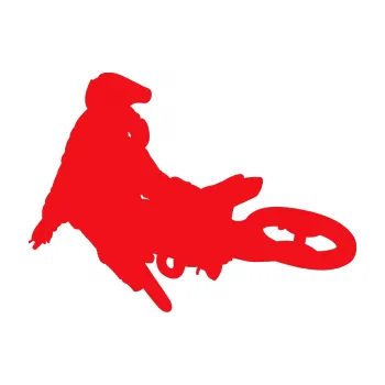 Samolepící dekorace SAMOLEPKA Motorka 028 levá motokros (10 - červená) NA AUTO, NÁLEPKA, FÓLIE, POLEP, TUNING, VLASTNÍ TEXT, TISK, AUTOSAMOLEPKY.cz, POLEPY, OBRÁZEK, LOGO, SAMOLEPKY