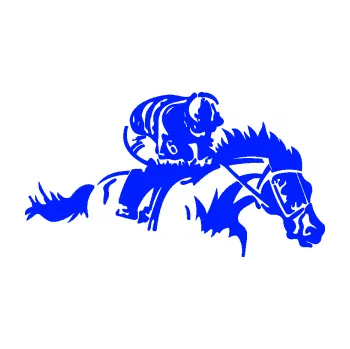 Samolepící dekorace SAMOLEPKA Kůň 075 pravá závod s jezdcem, dostihy (19 - modrá dynamic) NA AUTO, NÁLEPKA, FÓLIE, POLEP, TUNING, VLASTNÍ TEXT, TISK, AUTOSAMOLEPKY.cz, POLEPY, OBRÁZEK, LOGO, SAMOLEPKY