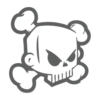 Samolepicí dekorace na vozidlo Kenblock lebka obrys pravá (62 - škrábaný titan) SAMOLEPKA NA AUTO, NÁLEPKA, FÓLIE, POLEP, TUNING, VLASTNÍ TEXT, TISK, AUTOSAMOLEPKY.cz, POLEPY, OBRÁZEK, LOGO, 3D STICKERS