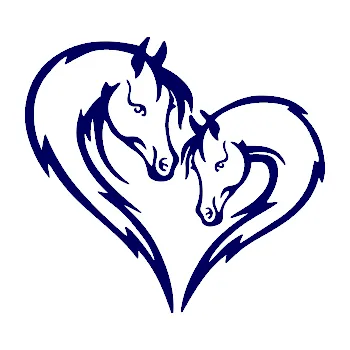 Samolepící dekorace SAMOLEPKA Koníci 002 - levá srdíčko kůň s hříbátkem (23 - tmavě modrá) NA AUTO, NÁLEPKA, FÓLIE, POLEP, TUNING, VLASTNÍ TEXT, TISK, AUTOSAMOLEPKY.cz, POLEPY, OBRÁZEK, LOGO, SAMOLEPKY