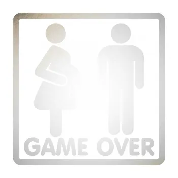 Polep vozidla SAMOLEPKA Game over varianta jsem v tom (82 - odrazková reflexní bílá) NA AUTO, NÁLEPKA, FÓLIE, POLEP, TUNING, VLASTNÍ TEXT, TISK, AUTOSAMOLEPKY.cz, POLEPY, OBRÁZEK, LOGO, SAMOLEPKY