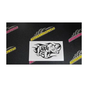 Polep vozidla SAMOLEPKA 4x4 nosorožec (10 - červená) NA AUTO, NÁLEPKA, FÓLIE, POLEP, TUNING, VLASTNÍ TEXT, TISK, AUTOSAMOLEPKY.cz, POLEPY, OBRÁZEK, LOGO, SAMOLEPKY