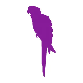 Samolepící dekorace Papoušek 001 levá (14 - fialová) SAMOLEPKA NA AUTO, NÁLEPKA, FÓLIE, POLEP, TUNING, VLASTNÍ TEXT, TISK, AUTOSAMOLEPKY.cz, POLEPY, OBRÁZEK, LOGO, 3D STICKERS