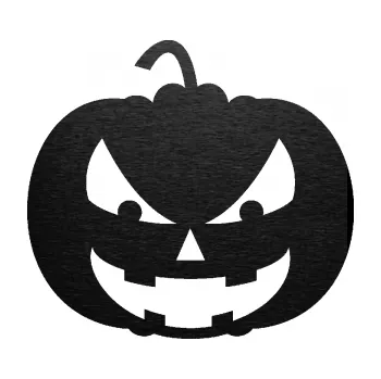 Samolepící dekorace SAMOLEPKA Halloween 016 levá dýně (63 - škrábaný kov černý) NA AUTO, NÁLEPKA, FÓLIE, POLEP, TUNING, VLASTNÍ TEXT, TISK, AUTOSAMOLEPKY.cz, POLEPY, OBRÁZEK, LOGO, SAMOLEPKY