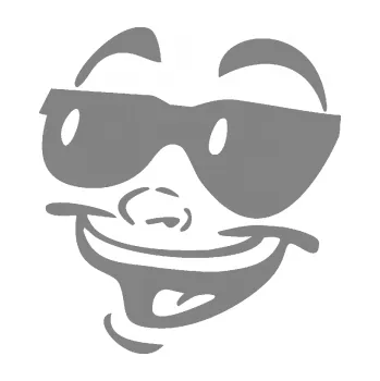 Samolepící dekorace SAMOLEPKA Obličej 005 levá veselý s brýlemi (17 - šedá) NA AUTO, NÁLEPKA, FÓLIE, POLEP, TUNING, VLASTNÍ TEXT, TISK, AUTOSAMOLEPKY.cz, POLEPY, OBRÁZEK, LOGO, SAMOLEPKY