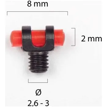 Příslušenství pro sportovní střelbu Muška na brokovnici světlovodná - červená - č.21