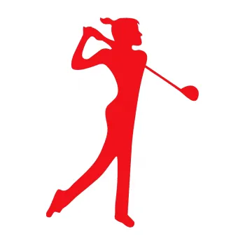 Polep vozidla SAMOLEPKA Golfistka 016 pravá (10 - červená) NA AUTO, NÁLEPKA, FÓLIE, POLEP, TUNING, VLASTNÍ TEXT, TISK, AUTOSAMOLEPKY.cz, POLEPY, OBRÁZEK, LOGO, SAMOLEPKY