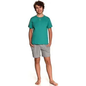 Chlapecké pyžamo Taro, chlapecké pyžamo 2539-Albert, krátký rukáv, zelená, vel. 158