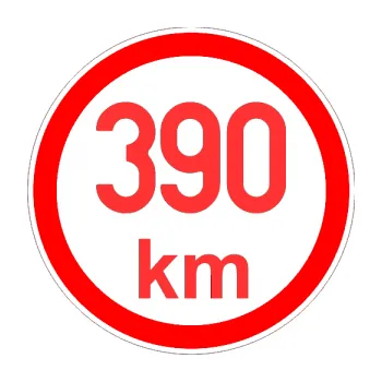 samolepka Maximální rychlost 390km - nejvyšší konstrukční rychlost (02 - světle červená) SAMOLEPKA NA AUTO, NÁLEPKA, FÓLIE, POLEP, TUNING, VLASTNÍ TEXT, TISK, AUTOSAMOLEPKY.cz, POLEPY, OBRÁZEK, LOGO, 3D STICKERS