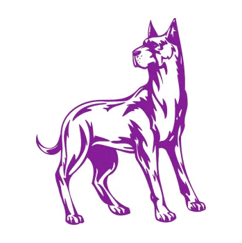 Polep vozidla SAMOLEPKA Pes 041 pravá (14 - fialová) NA AUTO, NÁLEPKA, FÓLIE, POLEP, TUNING, VLASTNÍ TEXT, TISK, AUTOSAMOLEPKY.cz, POLEPY, OBRÁZEK, LOGO, SAMOLEPKY