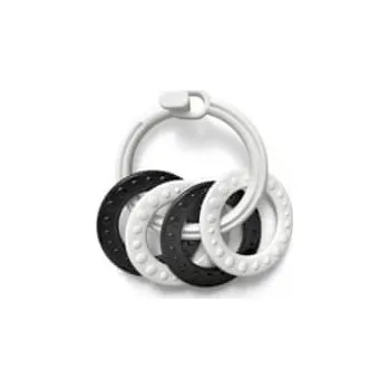 Hračka pro kojence Profibaby Kroužek s přívěsky - černobílý