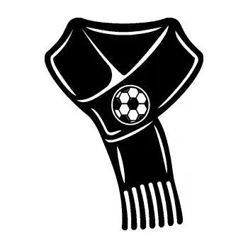 Samolepící dekorace SAMOLEPKA Fotbalový fanoušek 001 pravá šála (01 - černá) NA AUTO, NÁLEPKA, FÓLIE, POLEP, TUNING, VLASTNÍ TEXT, TISK, AUTOSAMOLEPKY.cz, POLEPY, OBRÁZEK, LOGO, SAMOLEPKY