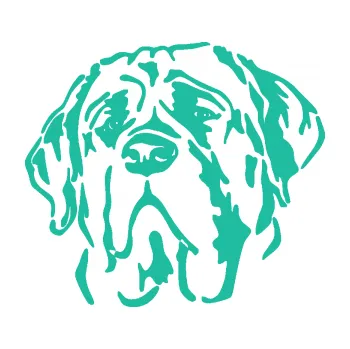 Polep vozidla Pes 125 levá anglický mastif (25 - tyrkysová) SAMOLEPKA NA AUTO, NÁLEPKA, FÓLIE, POLEP, TUNING, VLASTNÍ TEXT, TISK, AUTOSAMOLEPKY.cz, POLEPY, OBRÁZEK, LOGO, 3D STICKERS