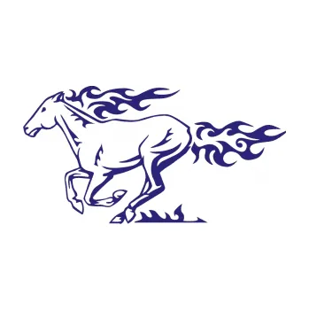 Samolepicí dekorace na vozidlo Animal flames 004 levá kůň (22 - střední modrá) SAMOLEPKA NA AUTO, NÁLEPKA, FÓLIE, POLEP, TUNING, VLASTNÍ TEXT, TISK, AUTOSAMOLEPKY.cz, POLEPY, OBRÁZEK, LOGO, 3D STICKERS