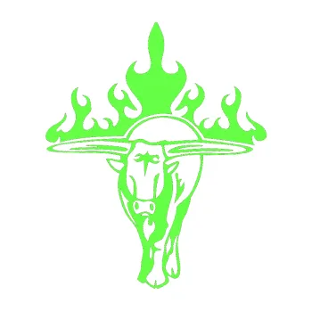 Samolepicí dekorace na vozidlo Animal flames 050 levá býk (71 - Fluorescentní zelená) SAMOLEPKA NA AUTO, NÁLEPKA, FÓLIE, POLEP, TUNING, VLASTNÍ TEXT, TISK, AUTOSAMOLEPKY.cz, POLEPY, OBRÁZEK, LOGO, 3D STICKERS