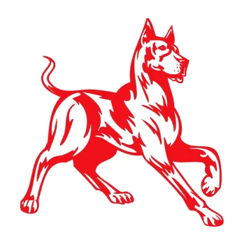 Polep vozidla SAMOLEPKA Pes 039 pravá doga (10 - červená) NA AUTO, NÁLEPKA, FÓLIE, POLEP, TUNING, VLASTNÍ TEXT, TISK, AUTOSAMOLEPKY.cz, POLEPY, OBRÁZEK, LOGO, SAMOLEPKY