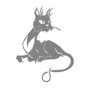 Samolepící dekorace SAMOLEPKA Kočka 015 pravá (17 - šedá) NA AUTO, NÁLEPKA, FÓLIE, POLEP, TUNING, VLASTNÍ TEXT, TISK, AUTOSAMOLEPKY.cz, POLEPY, OBRÁZEK, LOGO, SAMOLEPKY