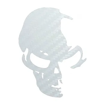 Samolepicí dekorace na vozidlo Lebka 002 pravá (51 - 3D karbon bílý) SAMOLEPKA NA AUTO, NÁLEPKA, FÓLIE, POLEP, TUNING, VLASTNÍ TEXT, TISK, AUTOSAMOLEPKY.cz, POLEPY, OBRÁZEK, LOGO, 3D STICKERS