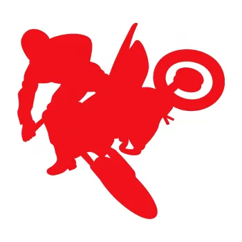 Samolepící dekorace SAMOLEPKA Motorka 033 levá motokros (10 - červená) NA AUTO, NÁLEPKA, FÓLIE, POLEP, TUNING, VLASTNÍ TEXT, TISK, AUTOSAMOLEPKY.cz, POLEPY, OBRÁZEK, LOGO, SAMOLEPKY