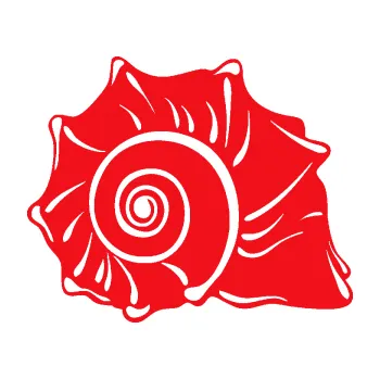 Samolepící dekorace SAMOLEPKA Mušle pravá ulita (10 - červená) NA AUTO, NÁLEPKA, FÓLIE, POLEP, TUNING, VLASTNÍ TEXT, TISK, AUTOSAMOLEPKY.cz, POLEPY, OBRÁZEK, LOGO, SAMOLEPKY