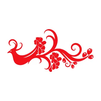 Samolepící dekorace SAMOLEPKA Květina dekor 014 levá páv (10 - červená) NA AUTO, NÁLEPKA, FÓLIE, POLEP, TUNING, VLASTNÍ TEXT, TISK, AUTOSAMOLEPKY.cz, POLEPY, OBRÁZEK, LOGO, SAMOLEPKY