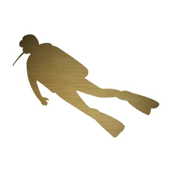 Polep vozidla SAMOLEPKA Potápěč 006 levá (64 - škrábaný kov zlatý) NA AUTO, NÁLEPKA, FÓLIE, POLEP, TUNING, VLASTNÍ TEXT, TISK, AUTOSAMOLEPKY.cz, POLEPY, OBRÁZEK, LOGO, SAMOLEPKY