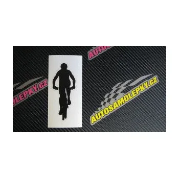 Polep vozidla SAMOLEPKA Cyklista 002 levá (10 - červená) NA AUTO, NÁLEPKA, FÓLIE, POLEP, TUNING, VLASTNÍ TEXT, TISK, AUTOSAMOLEPKY.cz, POLEPY, OBRÁZEK, LOGO, SAMOLEPKY