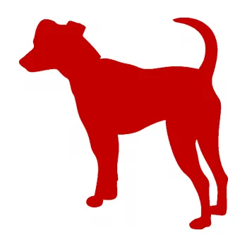 Polep vozidla SAMOLEPKA Pes 098 levá Pražský krysařík (18 - tmavě červená) NA AUTO, NÁLEPKA, FÓLIE, POLEP, TUNING, VLASTNÍ TEXT, TISK, AUTOSAMOLEPKY.cz, POLEPY, OBRÁZEK, LOGO, SAMOLEPKY