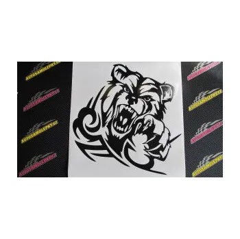 Samolepící dekorace SAMOLEPKA Medvěd 006 pravá tribal bear (17 - šedá) NA AUTO, NÁLEPKA, FÓLIE, POLEP, TUNING, VLASTNÍ TEXT, TISK, AUTOSAMOLEPKY.cz, POLEPY, OBRÁZEK, LOGO, SAMOLEPKY