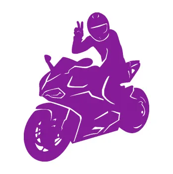 Samolepící dekorace SAMOLEPKA Motorkář 006 levá (14 - fialová) NA AUTO, NÁLEPKA, FÓLIE, POLEP, TUNING, VLASTNÍ TEXT, TISK, AUTOSAMOLEPKY.cz, POLEPY, OBRÁZEK, LOGO, SAMOLEPKY