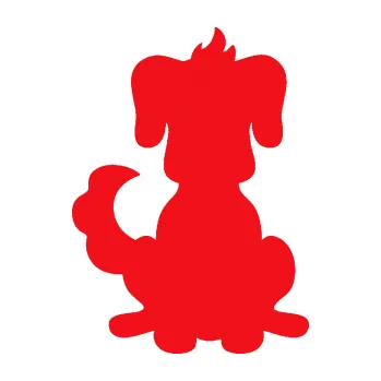 Polep vozidla SAMOLEPKA Pes 113 levá kreslená silueta (10 - červená) NA AUTO, NÁLEPKA, FÓLIE, POLEP, TUNING, VLASTNÍ TEXT, TISK, AUTOSAMOLEPKY.cz, POLEPY, OBRÁZEK, LOGO, SAMOLEPKY