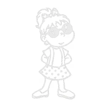 Samolepicí dekorace na vozidlo Dítě v autě 017 pravá malá slečna (84 - Ultra Metalic bílá) SAMOLEPKA NA AUTO, NÁLEPKA, FÓLIE, POLEP, TUNING, VLASTNÍ TEXT, TISK, AUTOSAMOLEPKY.cz, POLEPY, OBRÁZEK, LOGO, 3D STICKERS