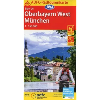ADFC-Radtourenkarte 26 Oberbayern West / München 1:150.000, reiß- und wetterfest, GPS-Tracks Download