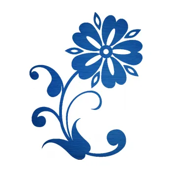 Samolepící dekorace Květina dekor 001 pravá (65 - škrábaný kov modrý) SAMOLEPKA NA AUTO, NÁLEPKA, FÓLIE, POLEP, TUNING, VLASTNÍ TEXT, TISK, AUTOSAMOLEPKY.cz, POLEPY, OBRÁZEK, LOGO, 3D STICKERS