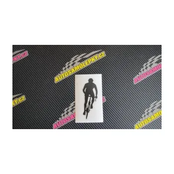 Polep vozidla SAMOLEPKA Cyklista 006 pravá (10 - červená) NA AUTO, NÁLEPKA, FÓLIE, POLEP, TUNING, VLASTNÍ TEXT, TISK, AUTOSAMOLEPKY.cz, POLEPY, OBRÁZEK, LOGO, SAMOLEPKY