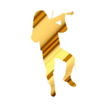 Samolepicí dekorace na vozidlo Music 020 pravá hráč na housle (81 - chrom fólie zlatá zrcadlová) SAMOLEPKA NA AUTO, NÁLEPKA, FÓLIE, POLEP, TUNING, VLASTNÍ TEXT, TISK, AUTOSAMOLEPKY.cz, POLEPY, OBRÁZEK, LOGO, 3D STICKERS