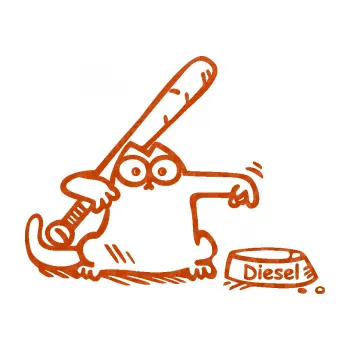 Samolepicí dekorace na vozidlo Dolej diesel 002 pravá (54 - 3D karbon oranžový) SAMOLEPKA NA AUTO, NÁLEPKA, FÓLIE, POLEP, TUNING, VLASTNÍ TEXT, TISK, AUTOSAMOLEPKY.cz, POLEPY, OBRÁZEK, LOGO, 3D STICKERS