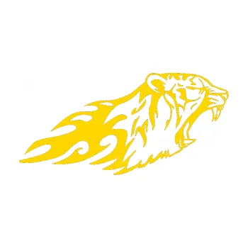 Samolepicí dekorace na vozidlo Animal flames 073 pravá tygr (13 - jasně žlutá) SAMOLEPKA NA AUTO, NÁLEPKA, FÓLIE, POLEP, TUNING, VLASTNÍ TEXT, TISK, AUTOSAMOLEPKY.cz, POLEPY, OBRÁZEK, LOGO, 3D STICKERS